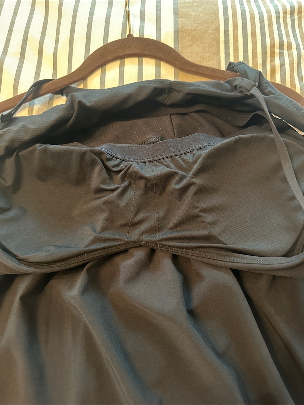 Athleta Elation Hybrid Black V-Neck Spaghetti-Strap Midi Dress NWOT - Picture 10 of 12